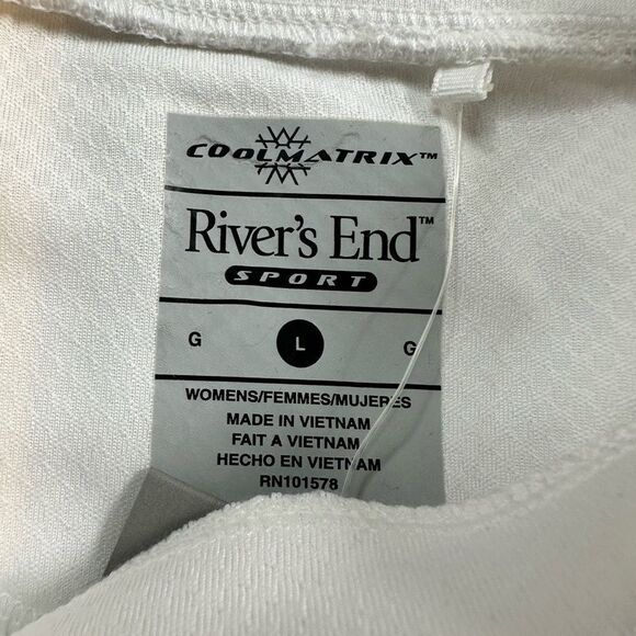 NWT River’s End Men’s White V Neck Short Sleeve Athletic Workout Top - Size L - Picture 4 of 6